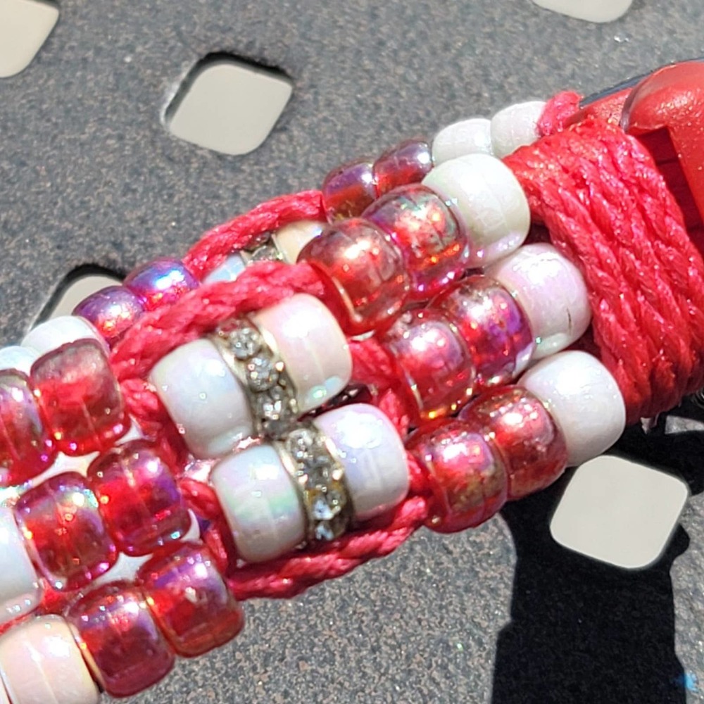 Custom Handmade Beaded Bling Dog Collar - Picture 3 of 4